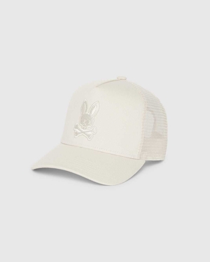 Casquettes Psycho Bunny Jay Trucker Cap Beige Homme | OVX-08463127